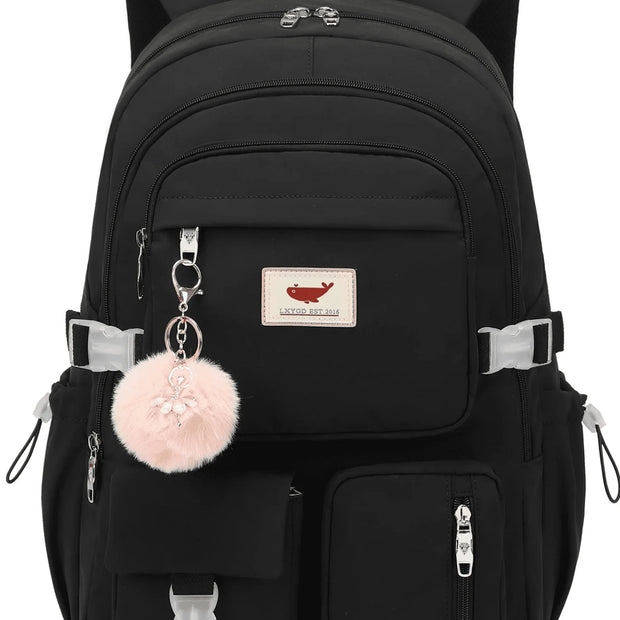Laptop Backpack 15.6 Inch Kids Elementary Middle High School Bag College Backpacks anti Theft Travel Back Pack Large Bookbags for Teens Girls Women Students (Black)