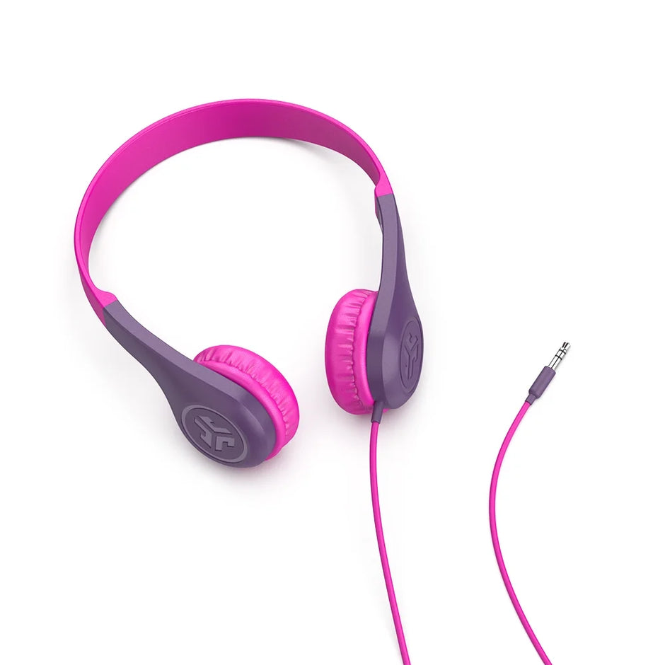 Jbuddies Pop Wired Kids Headphones, Pink, Noise Isolation, Kids Safe, Volume Limiting Headphones