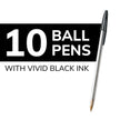 Cristal Xtra Smooth Medium Point Ball Pen, School Supplies, 1.0 Mm, Black, 10-Count