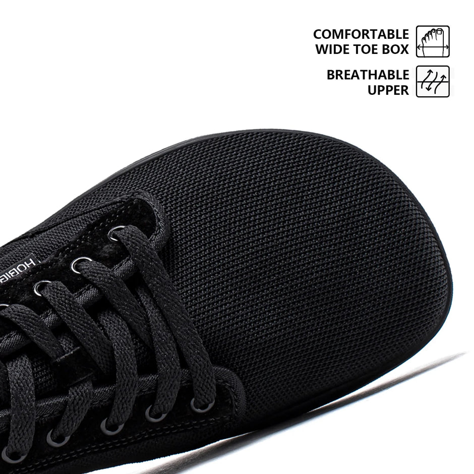 Barefoot Minimalist Shoes Womens Men | Zero Drop | Wide Width Fashion Sneaker Black, 9.5 Women/ 7.5 Men