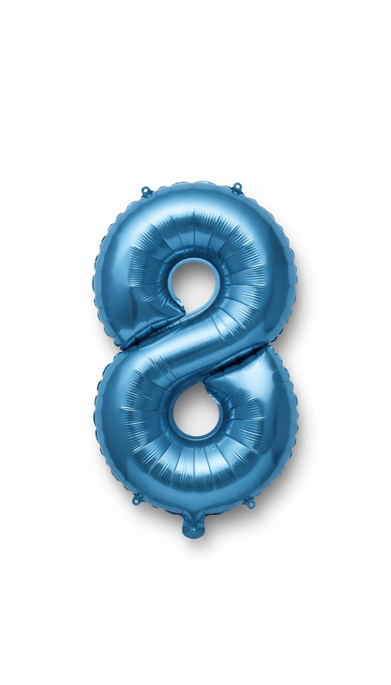 Heritage Blue Foil Number Balloon