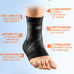 Professional Ankle Brace for Weightlifting & Gym, 7-Zone Ankle Support with Stability Strap, Replaces Bulky Ankle Weights，Black