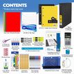 BAZIC Middle High School Kit Bundle Supplies Box 65 Count for Student 7-12 Grades,  School Supplies Composition Books Binder and More, SPEC MAY VARY, 1-Pack