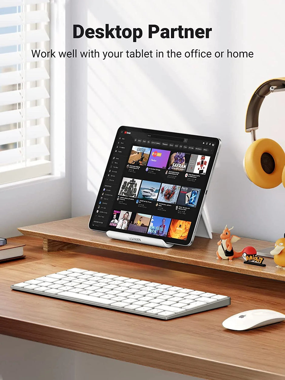 Desk Tablet Stand, Adjustable Holder Compatible for Ipad, White