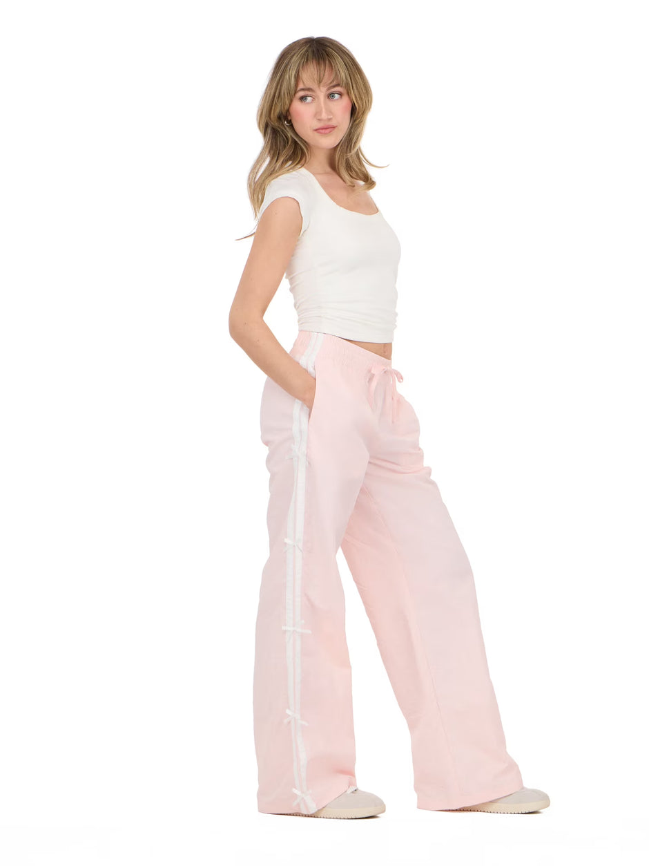 Women'S Nylon Wide Leg Pant with Side Stripes, Sizes XS-XL