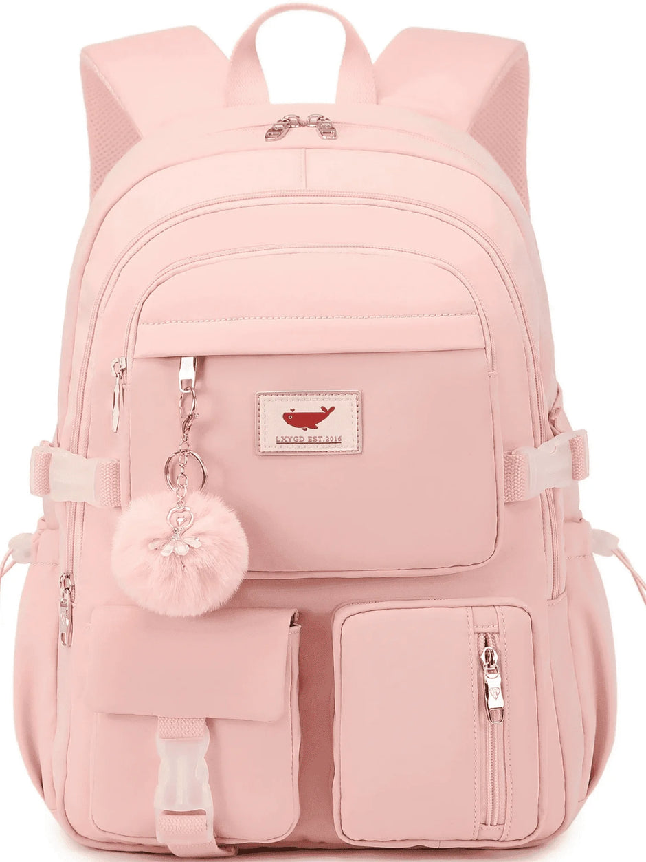 Laptop Backpack 15.6 Inch Kids Elementary Middle High School Bag College Backpacks anti Theft Travel Back Pack Large Bookbags for Teens Girls Women Students (Pink)