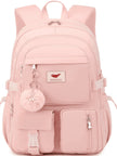 Laptop Backpack 15.6 Inch Kids Elementary Middle High School Bag College Backpacks anti Theft Travel Back Pack Large Bookbags for Teens Girls Women Students (Pink)