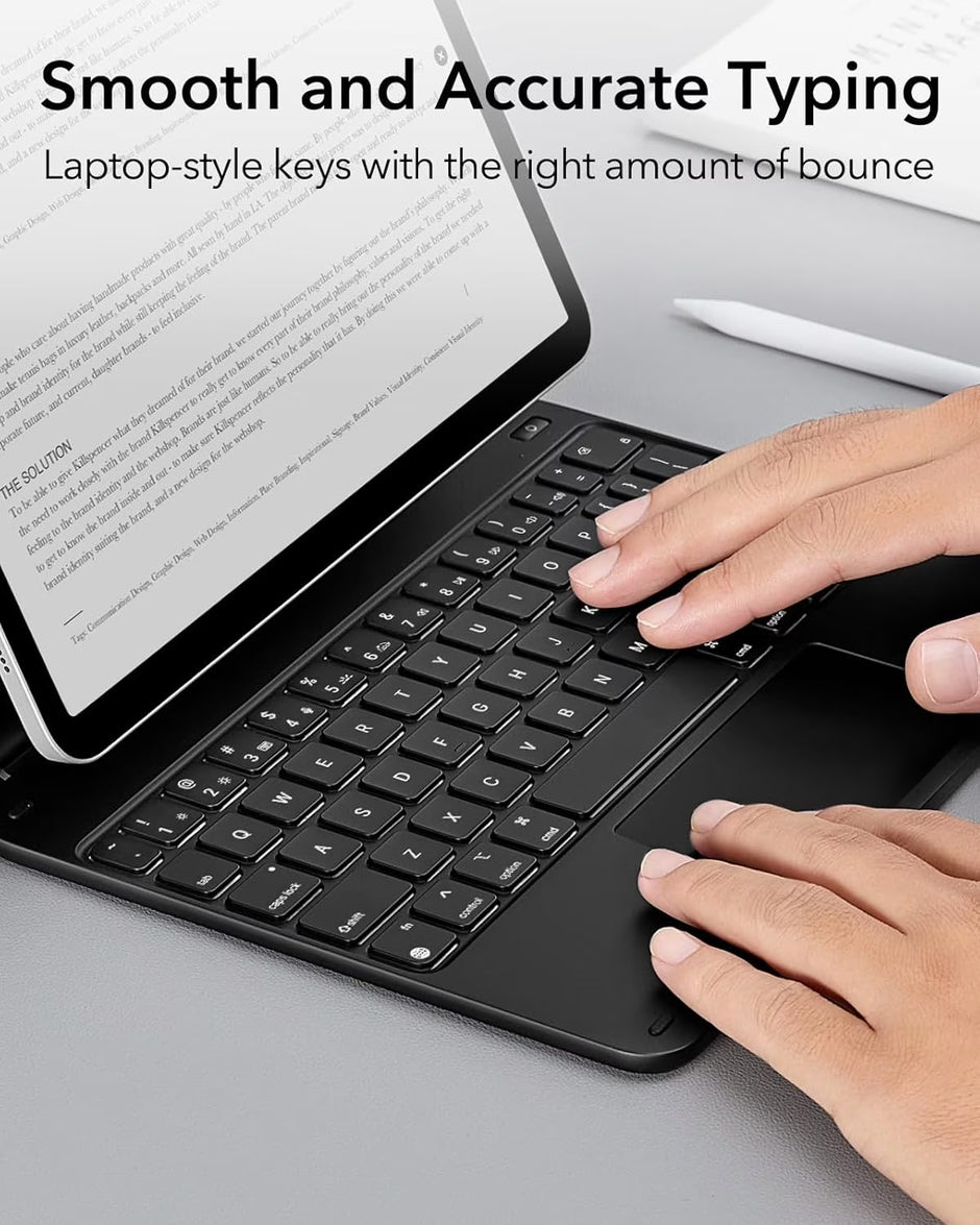 Keyboard Case Compatible with Ipad Air 11 Inch M4/M3/M2 (2026/2025/2024) & Ipad Pro 11/Air 5Th/4Th Gen, Floating Stand with Multi-Touch Trackpad, Black