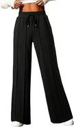 Yoga Sweatpants High Waisted for Women Elastic Elevated Seams Wide Leg Lightweight Drawstring Loose Joggers Long Pants with Pockets