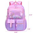 School Backpacks for Girls, Kids Lightweight Fashion School Bag Waterproof School Bookbags Gifts-Purple