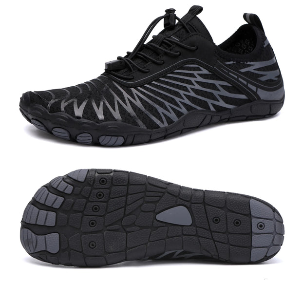 Water Shoes Women Men Quick Dry Wide Toe Box Hiking Aquatic Sports Shoes for Swim Beach Pool Boating, Black