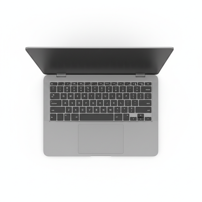 Laptop top-down view showing full keyboard and touchpad