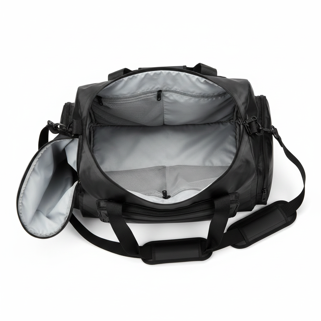 Duffel bag open interior view