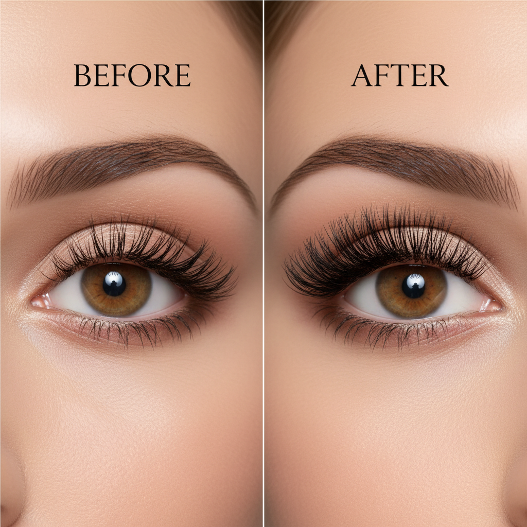 Step 5 result - beautiful dramatically lifted curled lashes