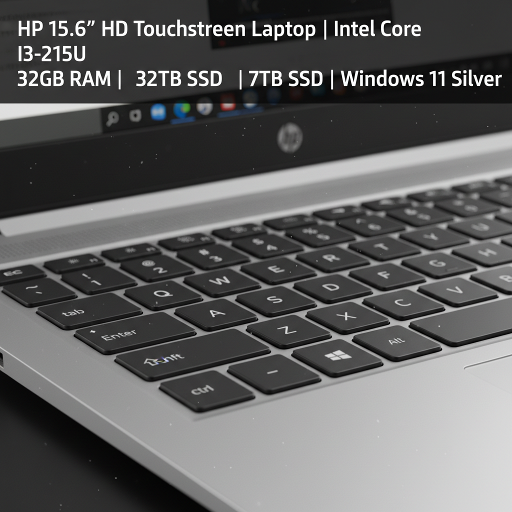 HP 15.6 inch touchscreen laptop keyboard close-up