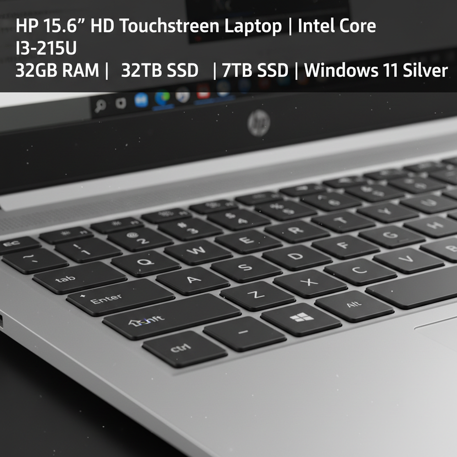HP 15.6 inch touchscreen laptop keyboard close-up