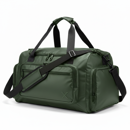 Army green duffel bag