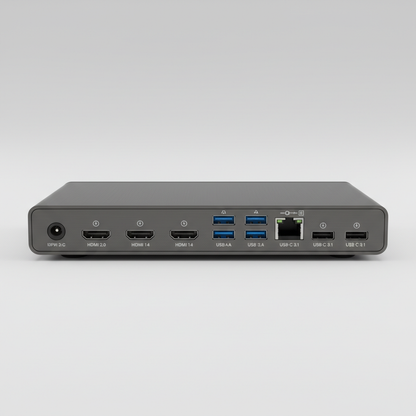 USB-C docking station rear ports view