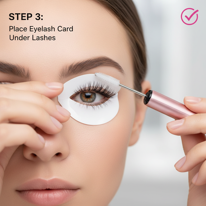 How to use step 3 - place eyelash card under lashes