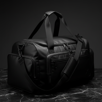 Duffel bag dark moody close-up