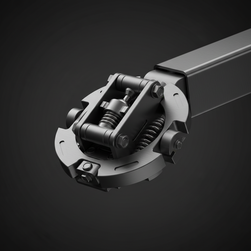 Monitor stand arm joint tilt swivel mechanism close-up