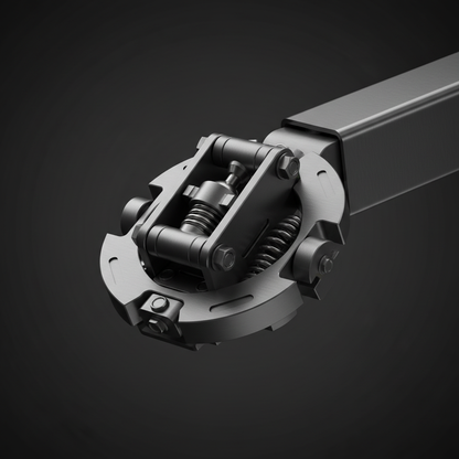 Monitor stand arm joint tilt swivel mechanism close-up