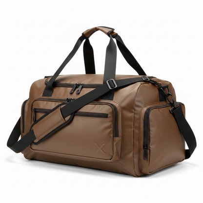 Brown tan duffel bag