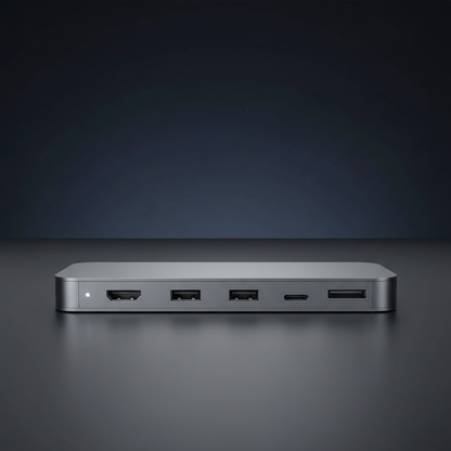 USB-C docking station side angle studio shot