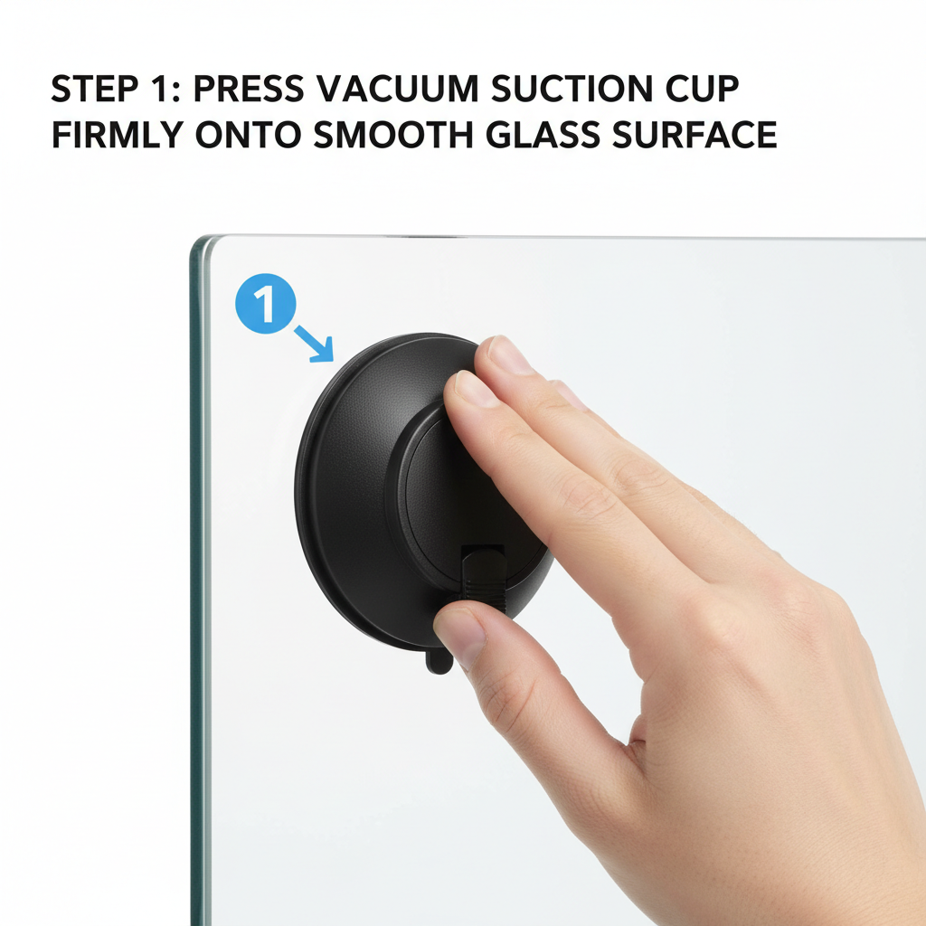 How to use step 1 - press suction cup on surface