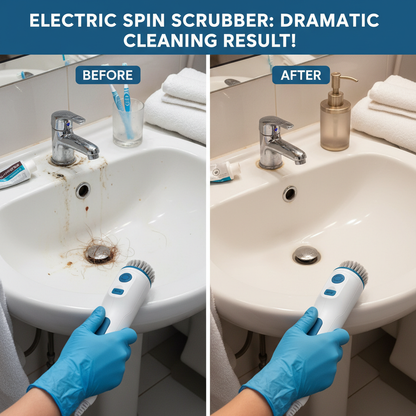 Before and after bathroom sink cleaning