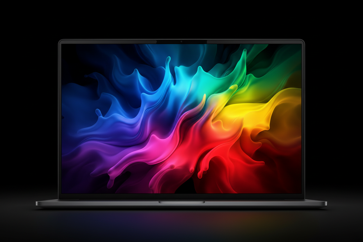 14.1 inch FHD IPS display close-up vivid colors