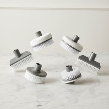 Electric spin scrubber brush head attachments showcase