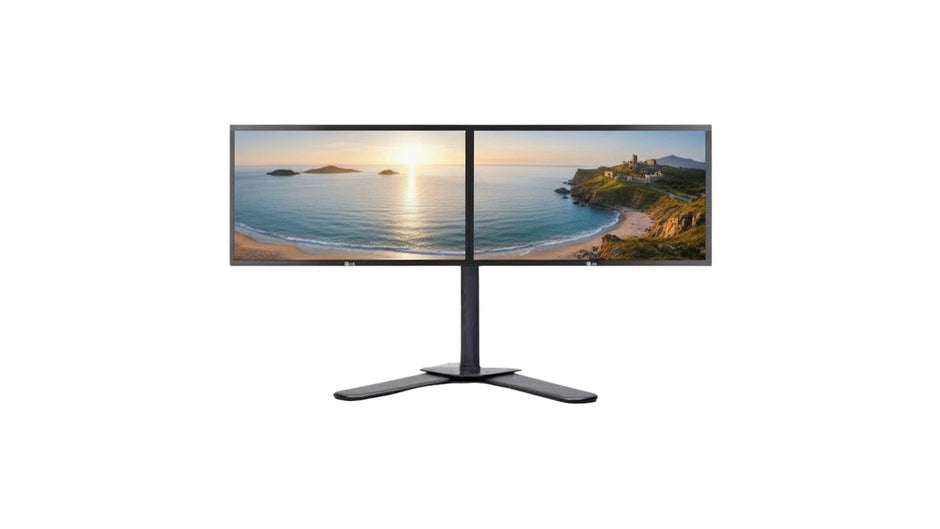 Dual 22" ViewSonic Monitors 1080p FHD LCD Widescreen w/ Stand VGA DVI Grade B