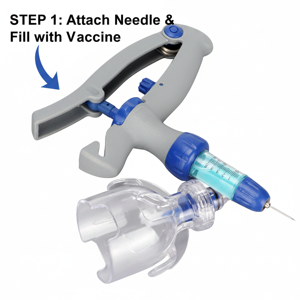 Veterinary Continuous Syringe Gun – Adjustable Dose Animal Injector with 10 Needles